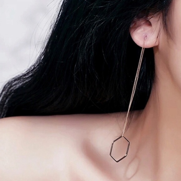 GEOMETRIC DROP EARRINGS - Picture 2 of 7